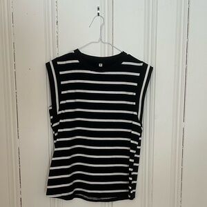 Black and White Striped Sleeveless Top